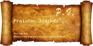 Preisler Ildikó névjegykártya